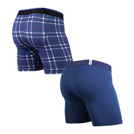 【20%OFF】CLASSIC BOXER BRIEF SOLID×PRINT / NAVY FIRESIDE-PLAID NAVY 2枚1SET