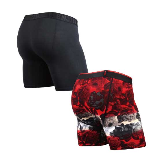 CLASSIC BOXER BRIEF SOLID×PRINT / ROSE-BLACK 2枚1SET