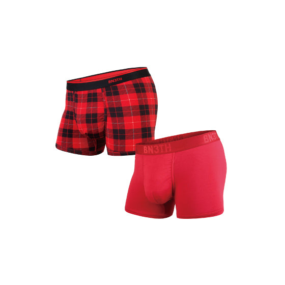 【20%OFF】CLASSIC TRUNK SOLID×PRINT / CRIMSON FIRESIDE-PLAID RED 2枚1SET