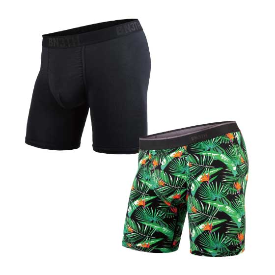 【50%OFF】CLASSIC BOXER BRIEF SOLID×PRINT / PARADISE BALI-BLACK 2枚1SET