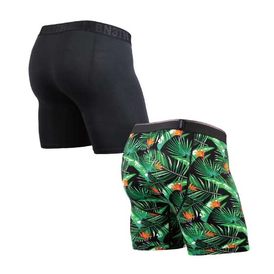 CLASSIC BOXER BRIEF SOLID×PRINT / PARADISE BALI-BLACK 2枚1SET