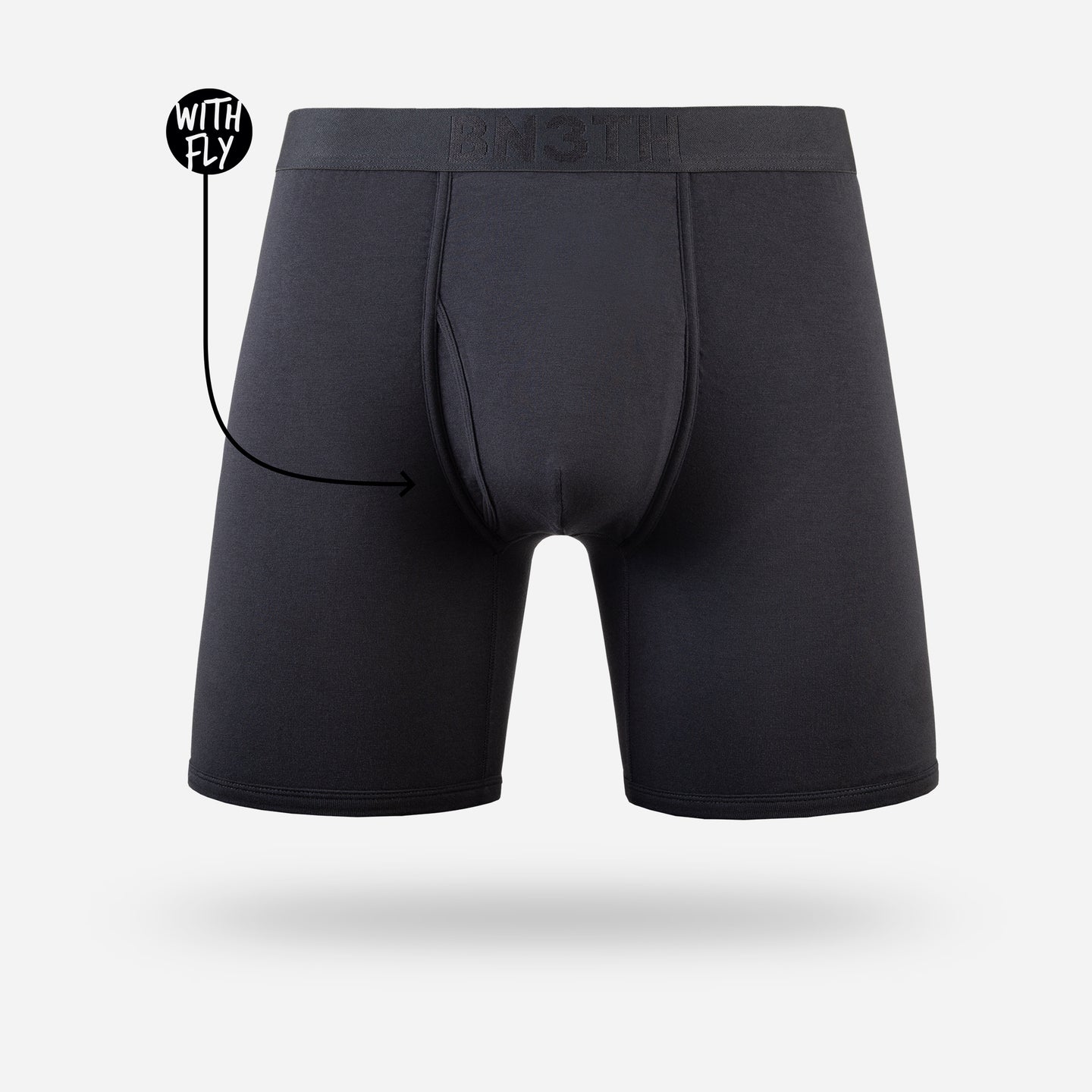 CLASSIC WITH FLY BOXER BRIEF 前開き / BLACK/BLACK