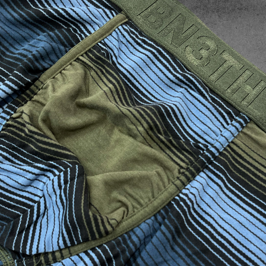 【20%OFF】CLASSIC TRUNK PRINT / RHYTHM STRIPE-MOSS