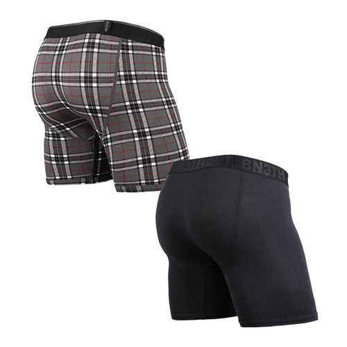 MyPakage Boxer 2 Pezzi Uomo In Tencel Modal - Cremisi E Rosso Fireside Plaid, Tecnologia Pouch - 6