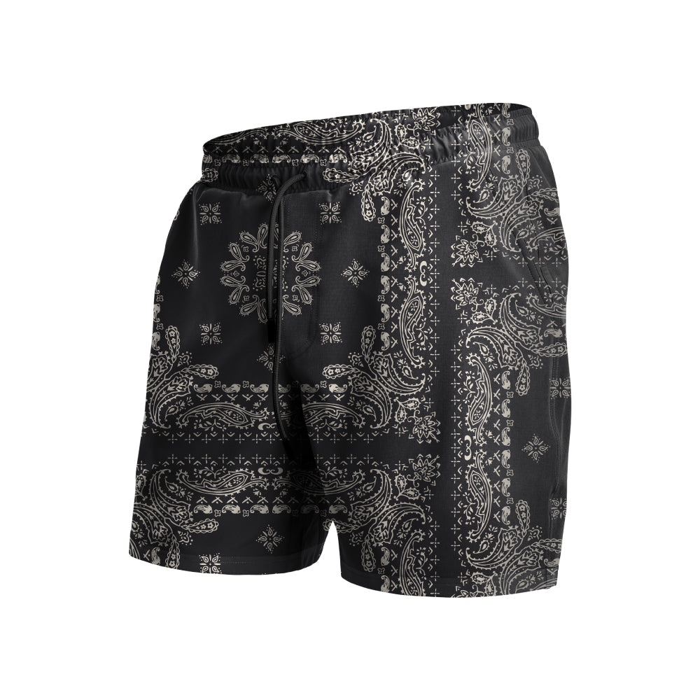 AGUA VOLLEY 2N1 SHORT-7" /BANDANA BLACK